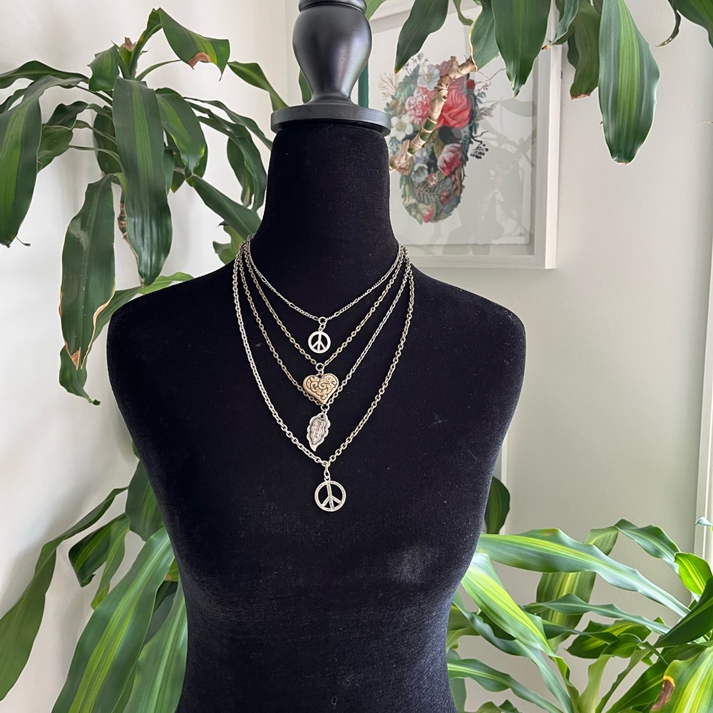Peace and Love Tiered Necklace